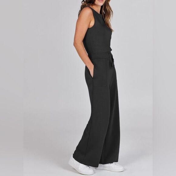 NWT Amazon Caracilia Sleeveless Wide Leg Jumpsuit in Black Size S - Picture 3 of 9